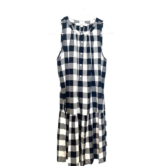 2/$30 Loft - Black White Gingham Sleeveless Mini Dress Size S - Picture 3 of 9